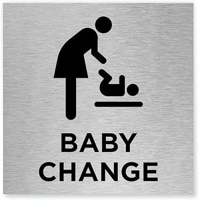 Viro Display Baby Change Slimline Aluminium Sign 100x100mm Self-Adhesive