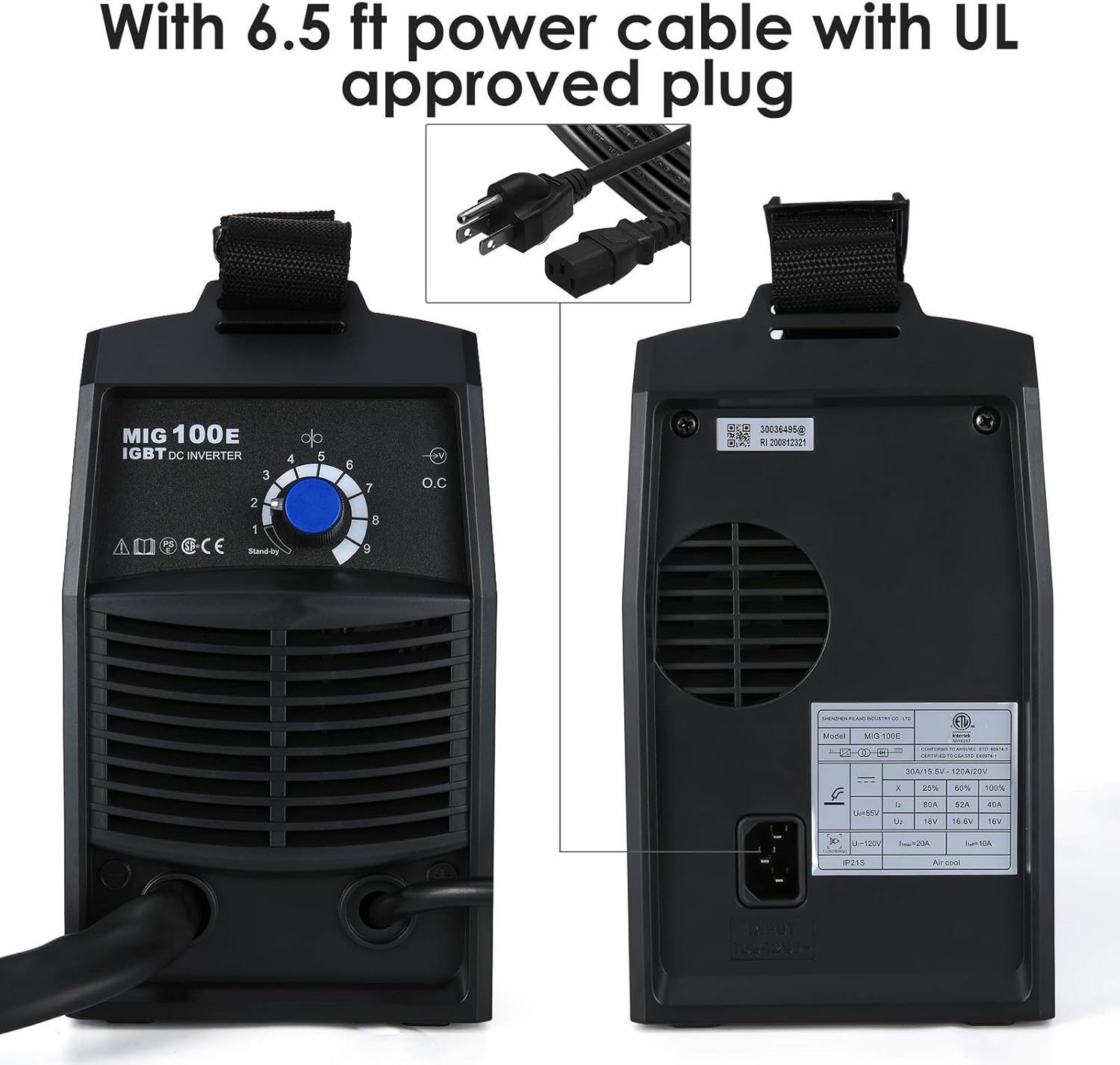 RILAND MIG Welder 110v, MIG Welding Machine, Automatic Wire Feed Welder, Flux Cored Welder with DIY Home Portable Welder Accessories 110/115/120V-MIG 100E… - - 