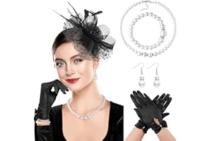 DRESHOW Fascinators Hat Feather Headband Women's Fascinators Tea Party Headwear with Clip Flower Head Band for Girls & Women