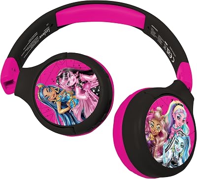 Lexibook Monster High 2-in-1 Bluetooth Headphones with Mic Pink Black HPBT010MH