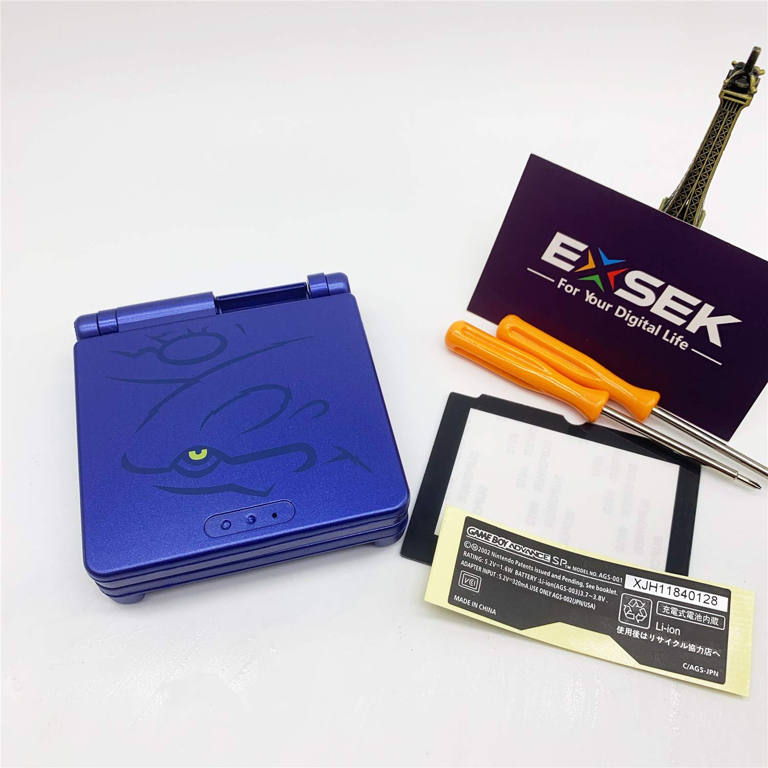 EXSEK GBA SP Shell Case, Full Parts Replacement Housing Shell Pack for Gameboy Advance SP (SP Kyo)
