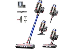 RENDOW Cordless Vacuum Cleaner, Upgraded 600W 50KPA 70Mins Cordless Stick Vacuum Cleaner with Self-Standing and Smart Screen, Anti-tangle Wireless Vacumm, Vacuum Cleaners for Home/Pet Hair/Carpets/Floors