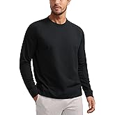 CRZ YOGA Mens Crewneck Sweatshirts French Terry Athletic Workout Sweat Shirts Casual Pullover Tops with Zipper Pocket
