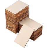 Ruisita 100 Pieces 2 x 3 Inches Unfinished Wood Pieces Rectangle Blank Sharp Corners Wooden Sheets for DIY Arts Craft Project