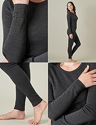 LAPASA Womens 100% Merino Wool Base Layer Set