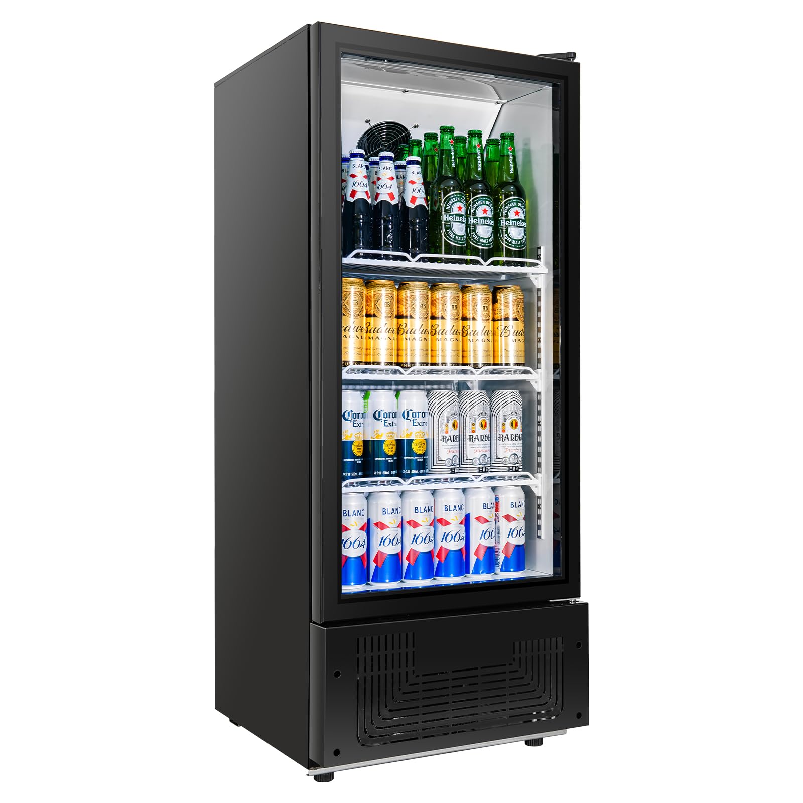 Photo 1 of ***PARTS ONLY***BINGERMA 6.5 Cu.Ft Commercial Beverage Refrigerator Glass Door Upright Drink Cooler Display Fridge with Adjustable Shelves and LED Light for Restaurant Bar Store Office