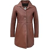 UrbanFocal Classic Turn Down Collar Vintage Style Leather Coat For Women - Real Lambskin Outerwear Leather Jacket Women