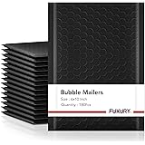 Fuxury Bubble Mailers 6x10“ 100 Pack Black Padded Envelopes Usable Size 6x9" Thick Mailing Envelopes Bubble Padded, Shipping 