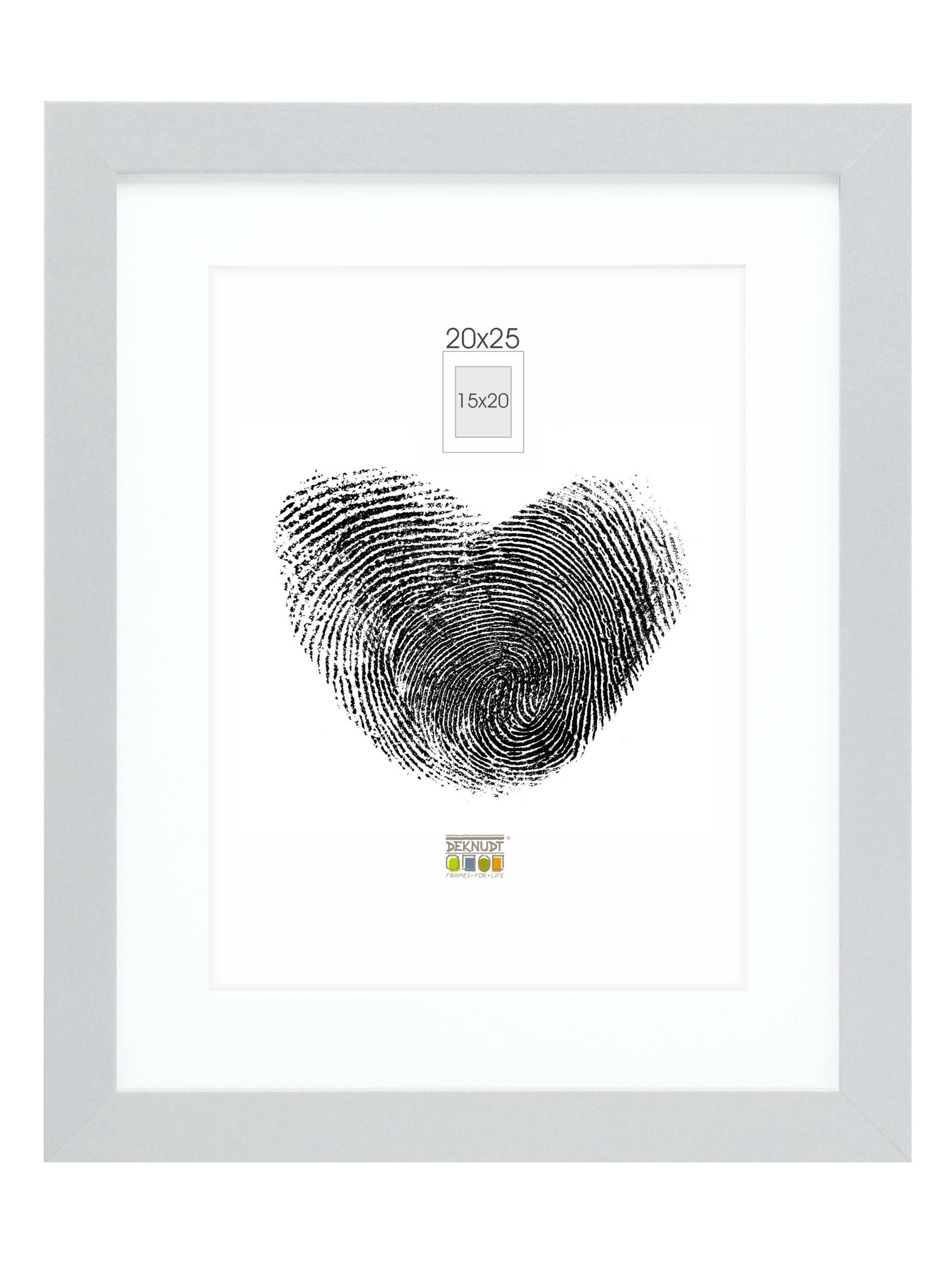 Deknudt Frames S66KD1-P1-20.0X25.0 Basic Picture Frame with Photo Mount Wood/MDF 28.6 x 23.5 x 1.5 cm Silver