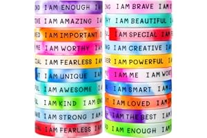 CYCLUSIVE 20 Pieces Students Inspirational Wristbands Rubber Bracelets Fun Motivational Wristbands for Kids Students Back to School Gifts