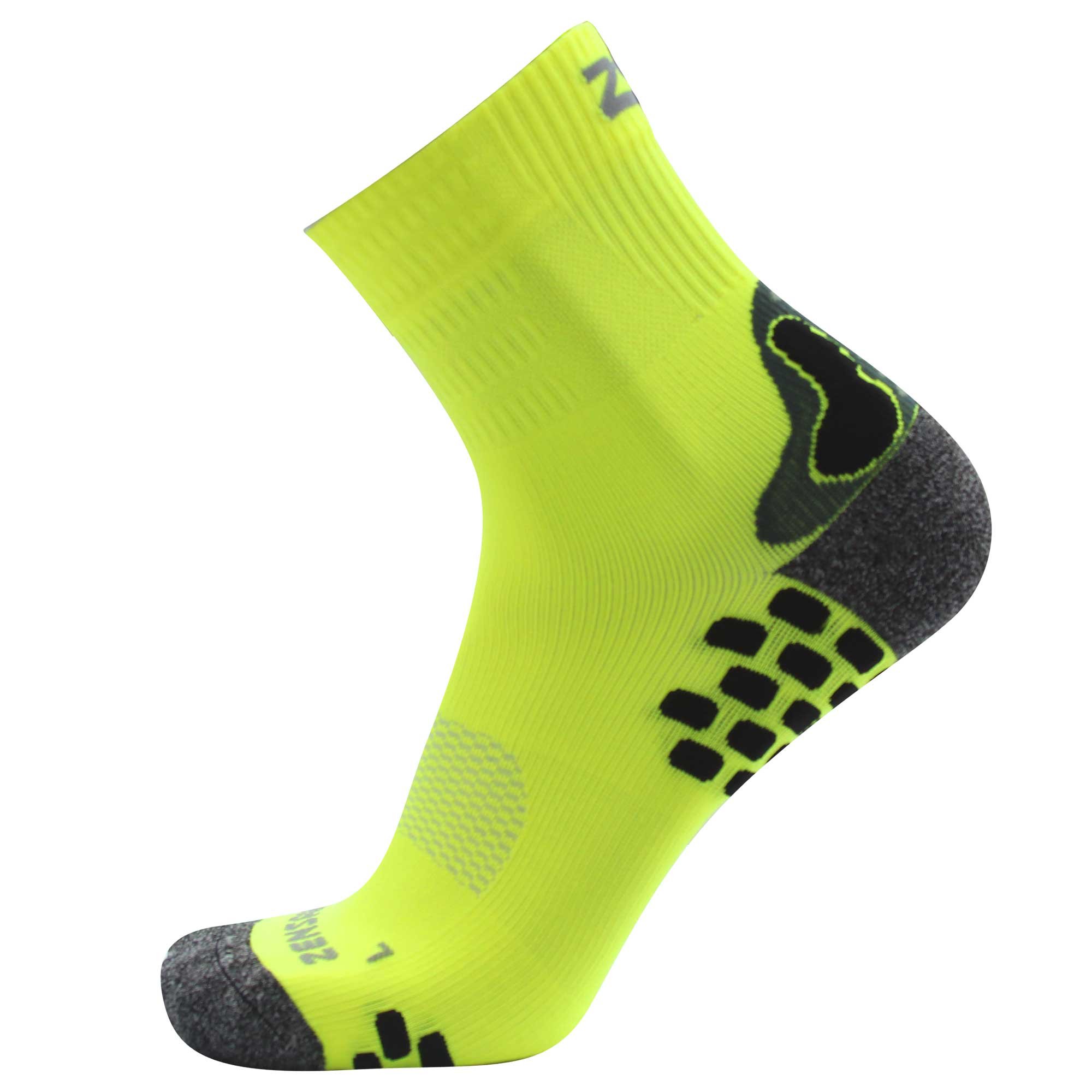Photo 1 of Zensah 3D Dotted Running Socks - Moisture Wicking, Padded, Anti-Blister, Ankle Athletic Sock for Men and Women (M, Neon Yellow)
