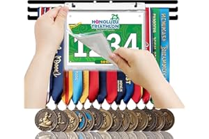 LAPETALE FASHION Bib Race Medal Holder Wall Hanger,Marathon Medal Display and Runner Medal Hanger Display,Running Medal Display, Running Medal Hanger Display,Medal Holder for Wall, Sports Medal Hanger Display Gifts