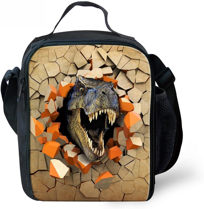UNICEU Personalized Dinosaur Lunch Bags Lunchbox Thermal Cooler Bag for Teens Girls Child