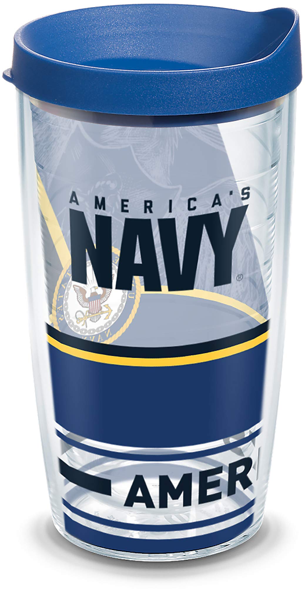 Photo 1 of  **SIMILAR ** Tervis Navy Forever Proud Made in USA Double Walled Insulated Tumbler Travel Cup Keeps Drinks Cold & Hot, 16oz, Classic