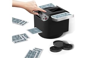 YOOUT 2-in-1 Automatic Card Shuffer & Dealer Machine, Auto Card Shuffler 2 Deck, 360° Rotation Dealing for 2-8 Players Casino