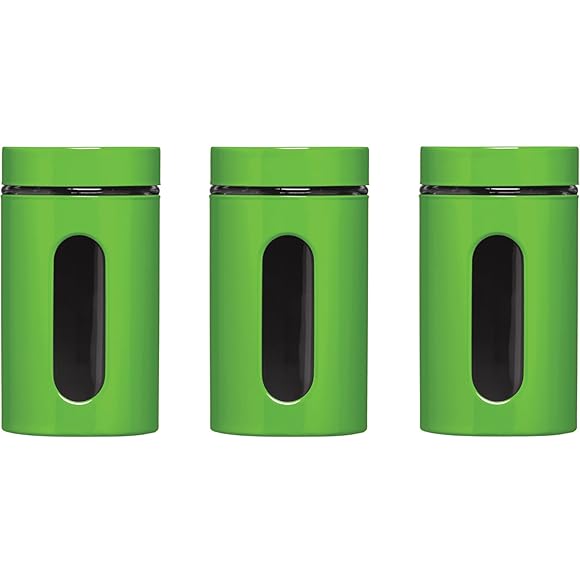 Premier Housewares Set of 3 Lime Green Storage Canisters
