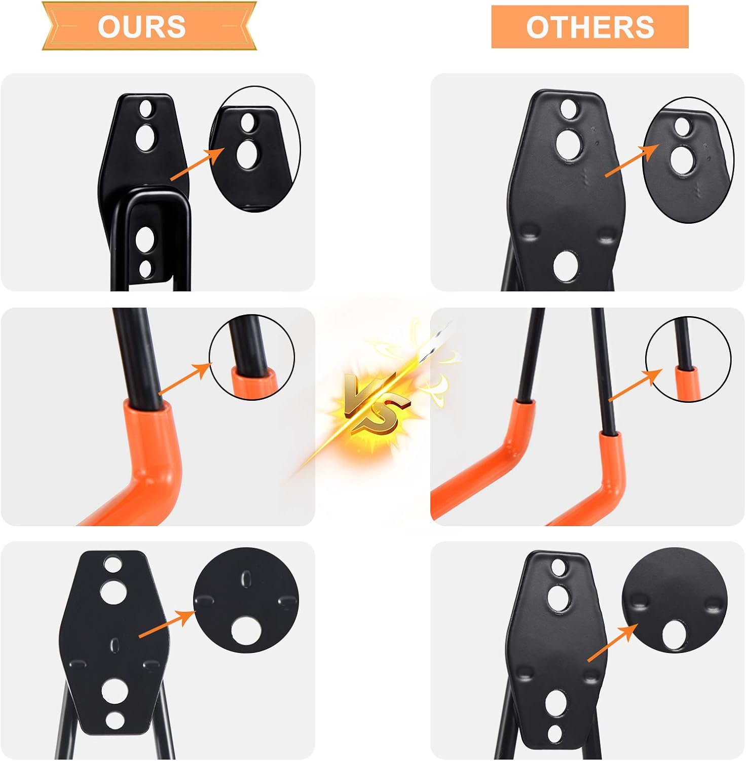 AOBEN Garage Hooks Heavy Duty, Steel Garage Storage Hooks, Utility Tool Hangers and Combinable Wall Mount Garage Hooks for Organizing Ladder, Hold Chairs, Heavy Tools  (SMALL U, 4 PACK) - - 