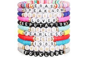 SBMKK Friendship Bracelets Set for Women Girls Eras Tour Bracelets Set Lover Fearless Anti Hero 1989 Lover Reputation Outfits Jewelry