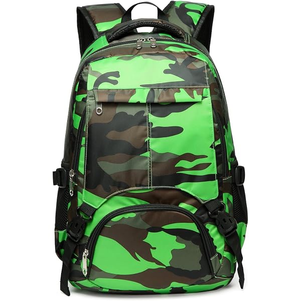 Mochila Infantil 17" - Camuflagem Verde - Meninos E Meninas - 5 A 9 Anos