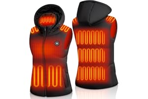 XINSONYUELL Heated Vest Women with 16000mAh Battery Pack Included, Electric Warm Heating Jacket Vest with 15 Heating Zones