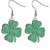 St. Patrick's Day Earrings for Women, Acrylic Irish Shamrock Dangle Earrings Green Clover Hat Drop Earrings St. Patrick's Party Jewelry Gift Accessories