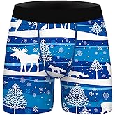 Aueyan Christmas Underwear for Men,Funny Holiday Boxers Ugly Xmas Costume Boxer Brief