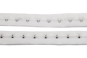 KUYLENT 5 Yards Pair Single Hook and Eye Tape Trim for Sewing Quilting Corset Bra Renaissance Dance Bridal Costumes (White Color)