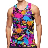 RAISEVERN Mens Tank Tops Summer Sleeveless Tee Beach Cool Workout T-Shirts