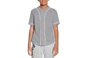 BAICAIYU Kids Baseball Jersey Solid Button Down Shirts Sports Uniform for Boy Gril Softball