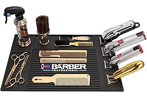 IEBARBER Magnetic Barber Mat for Station Barber Organizer Mat for Clipper Salon Station Tools with 4 Slots for Clippers Salon Barbershop Work Station Pads Anti Slip(4 Slots)