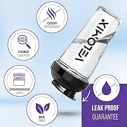 VELOMIX -2 Pack- 28 oz Protein Shaker Bottles for