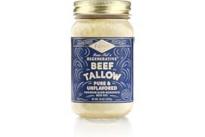 FOND NOURISH DELIGHT FOND Regenerative Grass-fed Beef Tallow 14 Ounce (Pack of 1), Pure & Unflavored