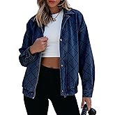 Sidefeel Women's Jean Jacket Long Sleeve Zimbaplatinum Overszied Denim Jackets Shacket Coat Fashion Spring Outfits 2025