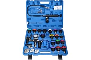 KUNTEC 28PCS Automotive Universal Radiator Pressure Tester Vacuum Type Cooling System Coolant Pressure Tester kit