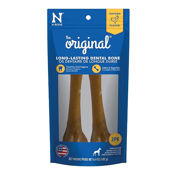 N-BONE THE ORIGINAL BONE CHICKEN FLAVOR LARGE 2 COUNT, 6.4OZ-BAG