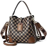 Polade Cross Body Bag Purses for Women - PU Leather Crossbody Bucket Bag with Two Adjustable Shoulder Strap, Multiple Pockets