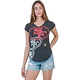 Ultra Game Women’s NFL Official Super Soft Modal Vintage V-Neck T-Shirt