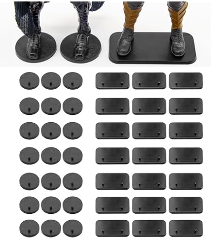 Lot De 45 Bases Carrées 32 Mm Pour Figurines – Jeux De Guerre Et RPG – Plastique Noir 4 Mm