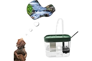 BINGEGEPET Reptile Water Bowl with Filtration System, Lizard Drinking Fountain, Bearded Dragon Tank Accessories, Reptile Habitat Waterfall for Bearded Dragon, Leopard Gecko, Chameleon, Snake