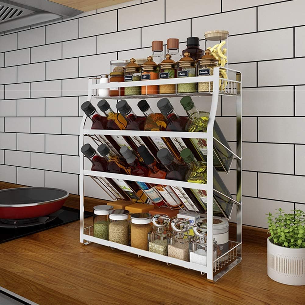 Spice Rack, Kitchen Spice Rack Stainless Steel Top Rack