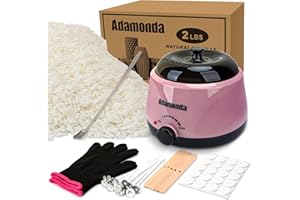 Adamonda Candle Making Kit Supplies for Adults Beginners with Wax Melter,2lbs Soy Wax Flakes Gloves Spoon Sticker Candle Wick,Natural Soy Waxs DIY Candle Making Kits for Starter