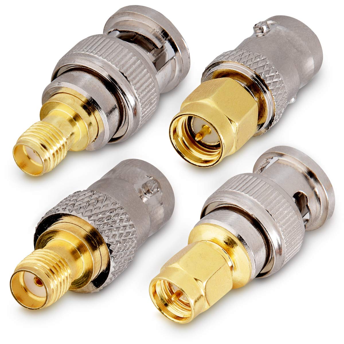 kwmobile SMA BNC Adaptor Kit - Set of 4 - RF Coax Aerial Radio Adapter Antenna Male Female Converter Connectors for Radios - CB Ham Two Way Handheld