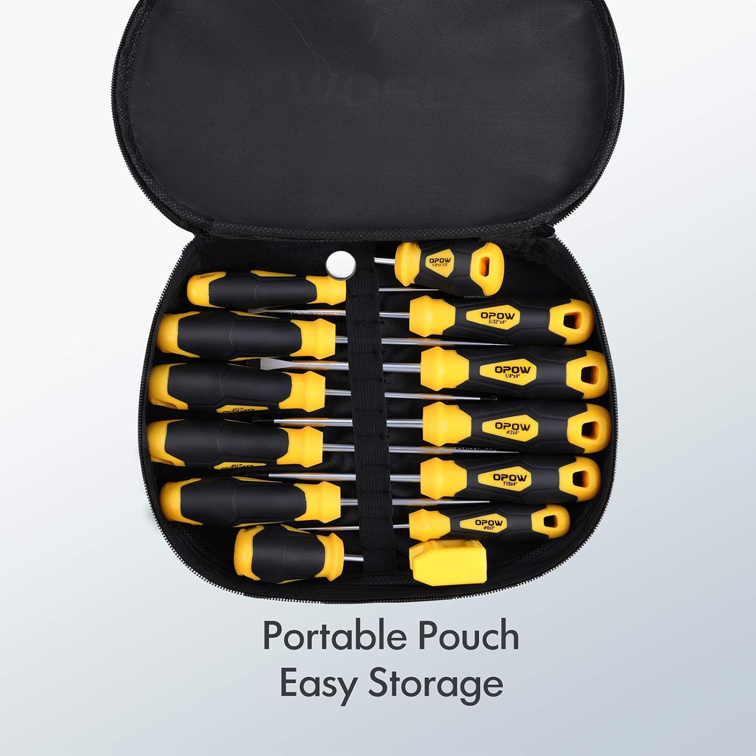 12 PCS Screwdriver Sets with Supper Magnetizer, OPOW Magnetic Screwdriver Set with Case Includes Flat/Phillips/Torx Precision Screwdrivers for Repairing Home Improvement Craft: Home Improvement
