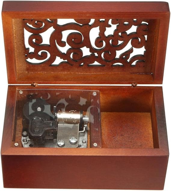 Antique Engraved Wooden WindUp Musical Box,You are My Sunshine Musical