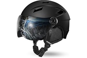 Odoland Snow Ski Helmet with Detachable Visor, Shockproof/Windproof for Skiing, Light Weight Snowboard Helmet and 2-in-1 Viso