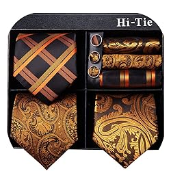 Hi-Tie 3 Pcs Gift Box Mens Tie Set Necktie with