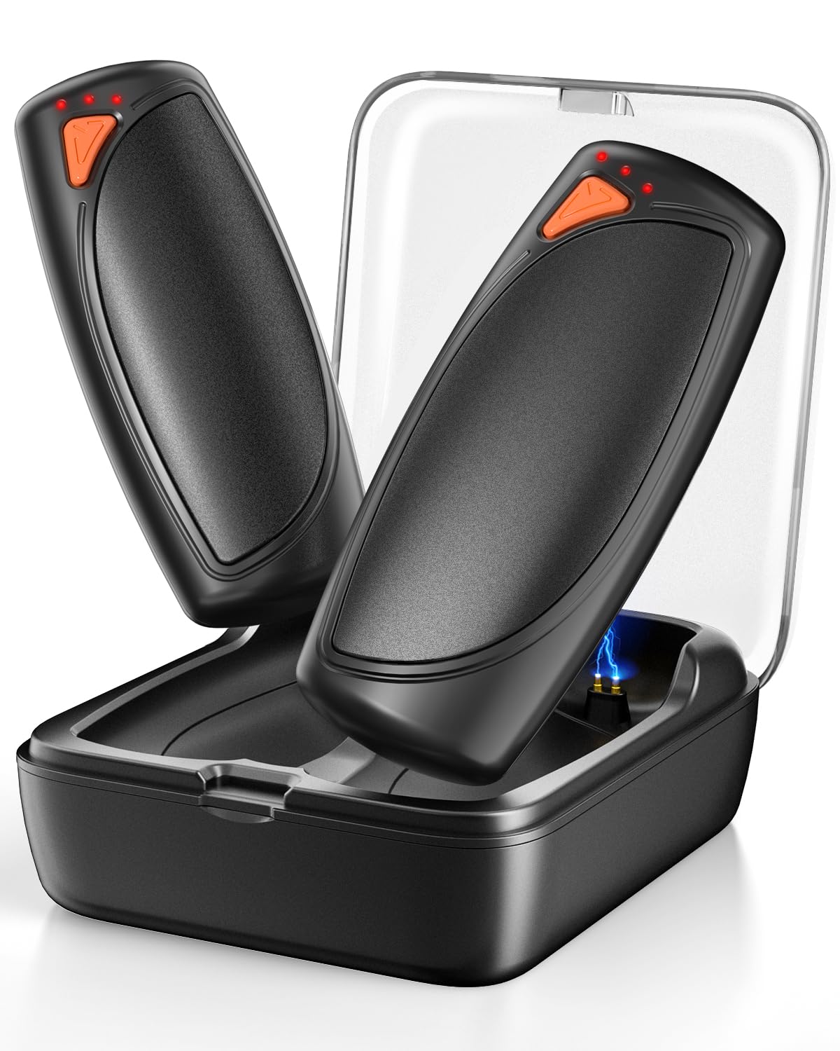 Photo 1 of Hand Warmers Rechargeable with Charge Case, 2 Packs 14,000mAh Electric Hand Warmer Battery Powered Dual Sided Reusable Long Battery Life Portable Pocket Heater Gifts for Men Women Golf, Hunting Gear