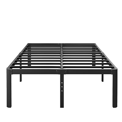 Hunlostten 18in Full Size Bed Frame No Box Spring Needed, Heavy Duty Metal Platform Bed Frame Full with Round Corners, Easy Assembly, Noise Free, Black