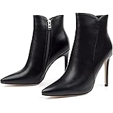 JOY IN LOVE Women's Ankle Boots 4 inch Stiletto High Heels Pointed Toe Zipper Boots