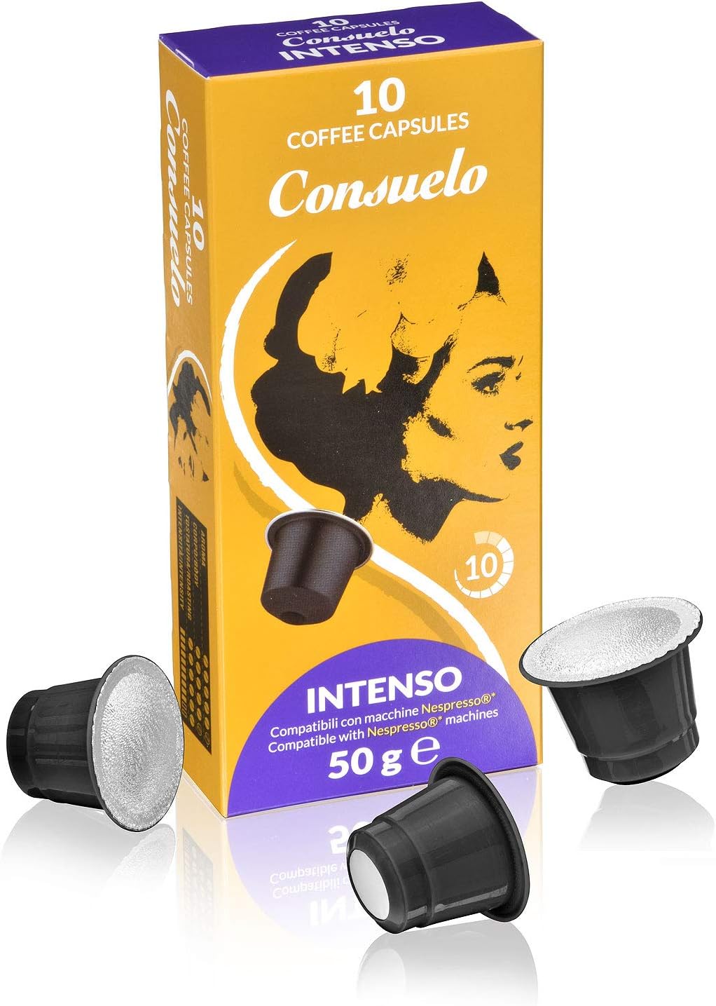 Consuelo Nespresso* compatible Capsules - Intenso, 100 coffee capsules (10x10)